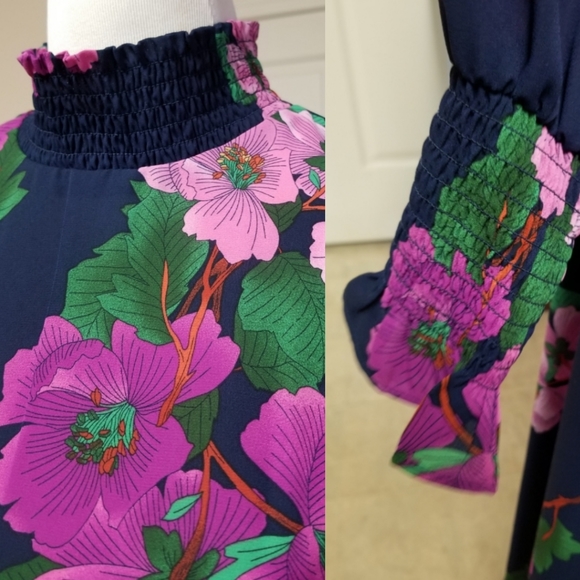 🆕️⬇️Nanette Lepore Floral Smocked High/Low Dress - Picture 4 of 8